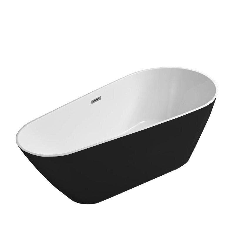 Изображение товара Акриловая отдельностоящая ванна Grossman Fly 170x80 см черный матовый