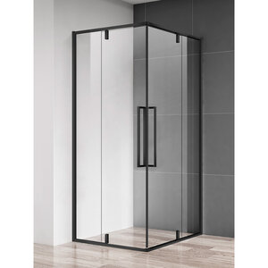Изображение товара Душевой уголок Aquame, 80 х 80 см, стекло прозрачное, профиль черный матовый, AQM7102-2-8