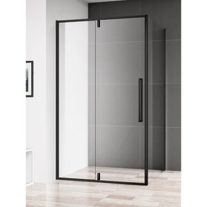Изображение товара Душевая дверь Aquame, 120 см, стекло прозрачное, профиль черный матовый, AQM7108-2-12