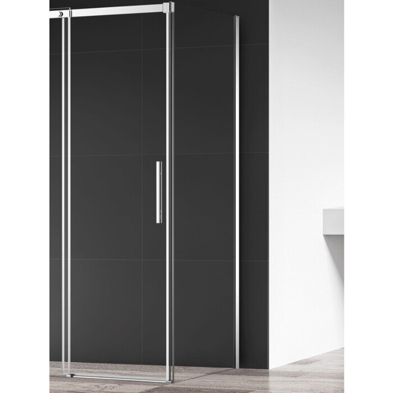 Изображение товара Душевая стенка Aquame 90 см из прозрачного стекла без дверей Italy