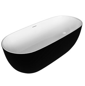 Изображение товара Ванна акриловая Grossman Classic, 160 x 80 см, отдельностоящая, внутри белая, снаружи черная матовая, GR-2502MB