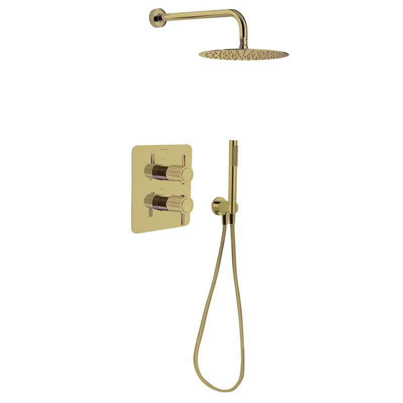 Изображение товара Душевая система Ramonsoler Odisea Joya K5987021OC, на 2 потребителя, термостатическая, цвет золото брашированное PVD