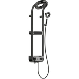 Изображение товара Душевая система Aquame с термостатом, цвет черный матовый, AQM8004B