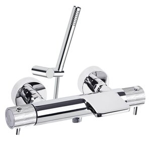 Изображение товара Смеситель для ванны и душа Ramonsoler Odisea Joya 593901MO, с душевым гарнитуром и каскадным изливом, термостатический, хром