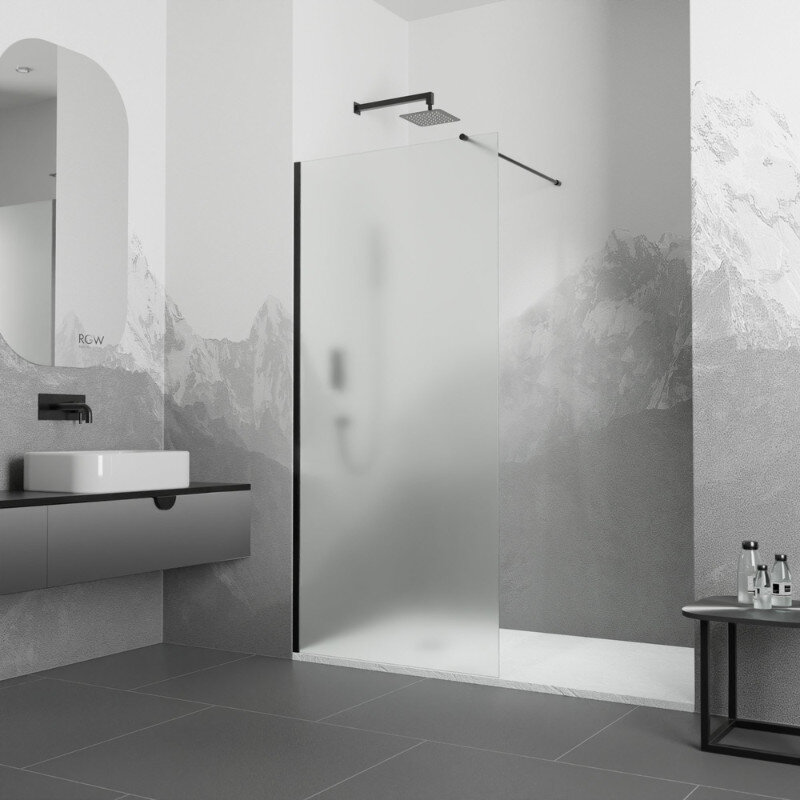 Изображение товара Душевая стенка RGW WA-010B Walk In, 90 см, стекло матовое сатинат, профиль черный, 351001009-24 Изображение товара Душевая стенка RGW WA-010B Walk In, 90 см, стекло матовое сатинат, профиль черный, 351001009-24