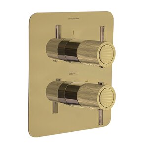 Изображение товара Смеситель для душа Ramonsoler Odisea Joya 598722SOC, на 2 потребителя, термостатическое, цвет золото брашированное PVD