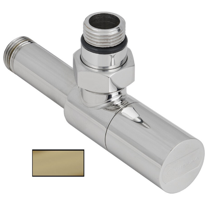 Изображение товара Угловой вентиль Сунержа G1/2 дюйма нержавеющая сталь матовая шампань