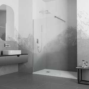 Изображение товара Душевая стенка RGW WA-001 Walk In, 100 см, стекло прозрачное, профиль хром, 351000110-11