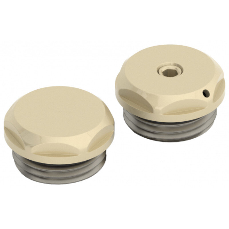 Изображение товара Спускной клапан и заглушка Сунержа d 25 мм / G 1/2 дюйма НР / 2 штуки, цвет матовая шампань, 022-1201-0000