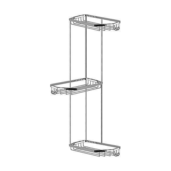 Изображение товара Полочка-решетка трапеция развернутая FBS Ryna RYN 014 3-х ярусная хром латунь Чехия