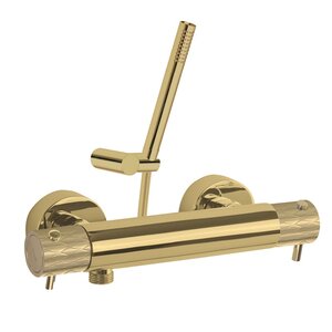 Изображение товара Смеситель для душа Ramonsoler Odisea Joya 593401DOC, с душевым гарнитуром, термостатический, цвет золото брашированное PVD