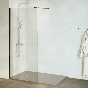 Изображение товара Душевая стенка RGW WA-002B Walk In, 90 см, стекло прозрачное, профиль черный, 35100209-14