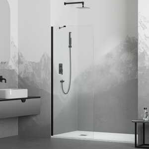 Изображение товара Душевая стенка RGW WA-110B Walk In, 90 см, стекло прозрачное, профиль черный, 351011009-14