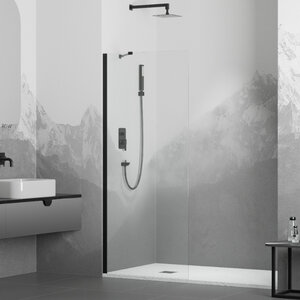 Изображение товара Душевая стенка RGW WA-102B Walk In, 70 см, стекло прозрачное, профиль черный, 351010207-14