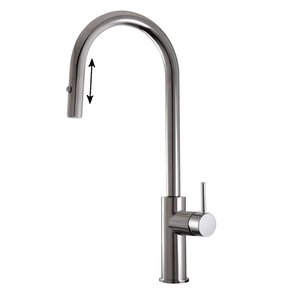 Изображение товара Смеситель QD Magistro LAB Kitchen 8581610CR для кухонной мойки, с вытяжным изливом, цвет хром