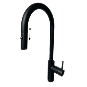 Изображение товара Смеситель QD Magistro LAB Kitchen 8581610NO для кухонной мойки, с вытяжным изливом, цвет черный матовый