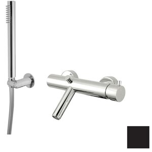 Изображение товара Смеситель Qd Magistro LAB Curvy 6530140NO для ванны и душа, с душевым гарнитуром, цвет черный матовый