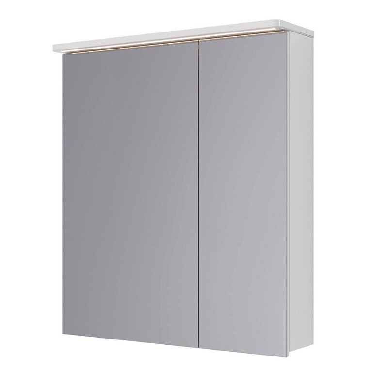 Изображение товара Шкаф зеркальный Lemark Zenon 70 х 80 см, подвесной, с LED-подсветкой, теплый свет, цвет корпуса белый глянец, LM70ZS-Z