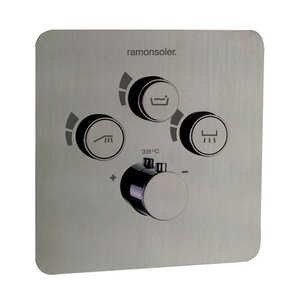 Изображение товара Смеситель для душа Ramonsoler Rs Smart 85T301SNC на 3 потребителя, термостатический, цвет никель брашированный PVD