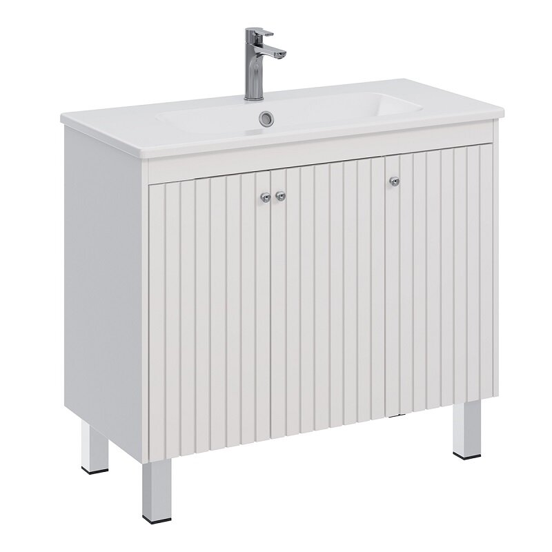 Изображение товара Тумба под раковину Lemark Romance 100 см белый глянец подвесная или напольная