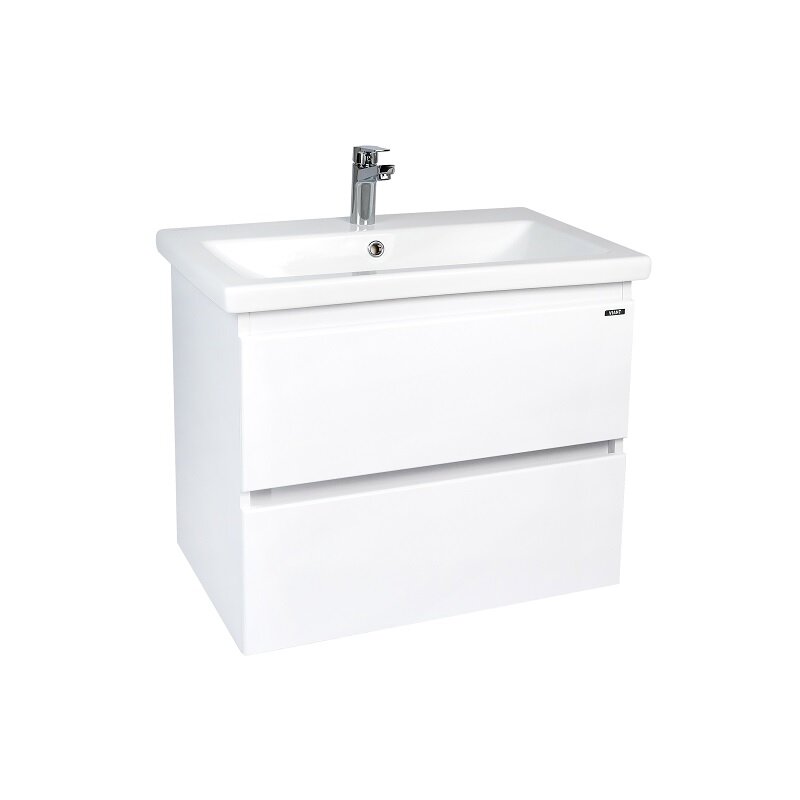 Изображение товара Подвесная тумба под раковину Viant Мальта 70 см белая со скрытыми направляющими