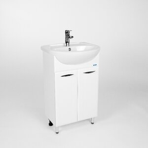 Изображение товара Тумба под раковину Viant Прага 55 см, напольная, цвет белый, VPRA55ER-T2ST