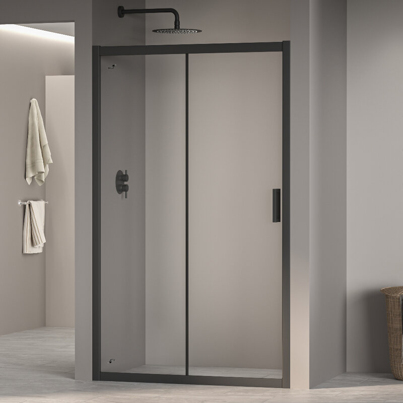 Изображение товара Душевая дверь RGW PA-016B в нишу 180 см черный анодированный алюминий 6 мм стекло