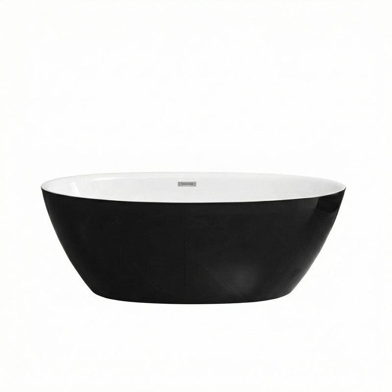 Изображение товара Ванна акриловая Grossman Classic, 150 x 78 см, отдельностоящая, внутри белая, снаружи черная матовая, GR-2403MB