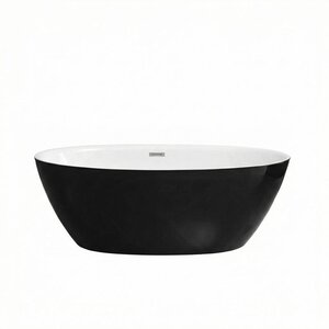 Изображение товара Ванна акриловая Grossman Classic, 150 x 78 см, отдельностоящая, внутри белая, снаружи черная матовая, GR-2403MB