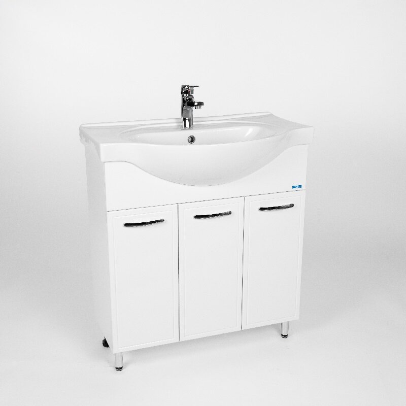 Изображение товара Тумба под раковину Viant Милан 80 см напольная белая с ЛДСП и МДФ