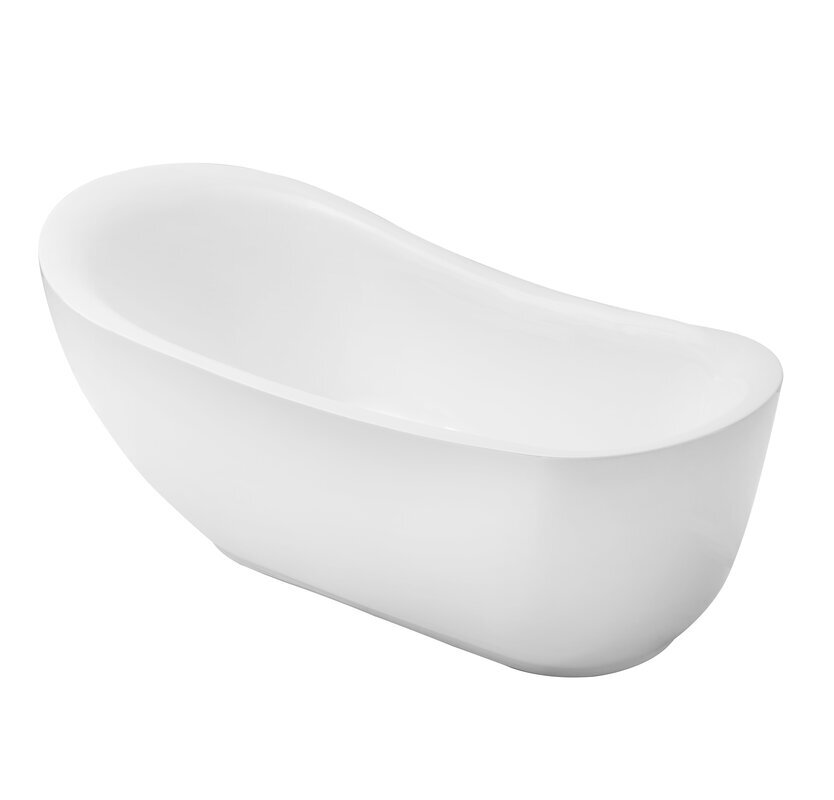 Изображение товара Ванна акриловая Grossman Style 180x89 см отдельно стоящая белая матовая GR-2303M