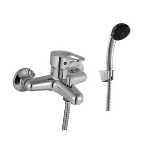 Изображение товара Пластиковый смеситель PLStart для ванны и душа, с душевым гарнитуром, цвет хром, PL3206