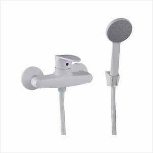 Изображение товара Пластиковый смеситель для душа PLStart с душевым гарнитуром белый 3 года гарантии