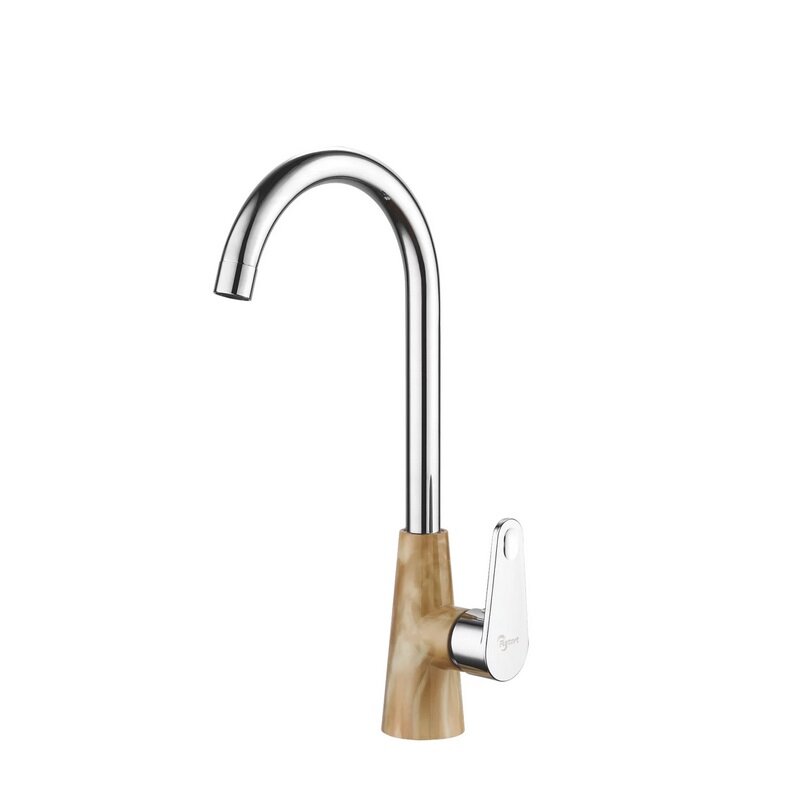 Изображение товара Пластиковый смеситель для кухонной мойки PLStart PL4001-30 хром/мрамор