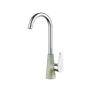 Изображение товара Пластиковый смеситель PLStart для кухонной мойки, цвет хром/мрамор, PL4001-32