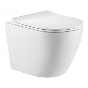 Изображение товара Унитаз подвесной SantiLine, безободковый, сиденье микролифт, смыв торнадо, цвет белый, SL-5025