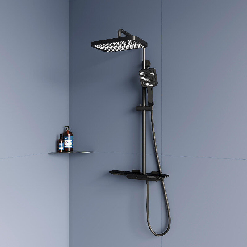 Изображение товара Душевая система RGW Shower Panels 51140134-04 SP-34B, термостатическая, цвет черный матовый Изображение товара Душевая система RGW Shower Panels 51140134-04 SP-34B, термостатическая, цвет черный матовый