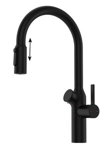 Изображение товара Смеситель Oulin для кухонной мойки, с функцией подключения питьевой воды, с дозатором, черный матовый, OL-8018 Black