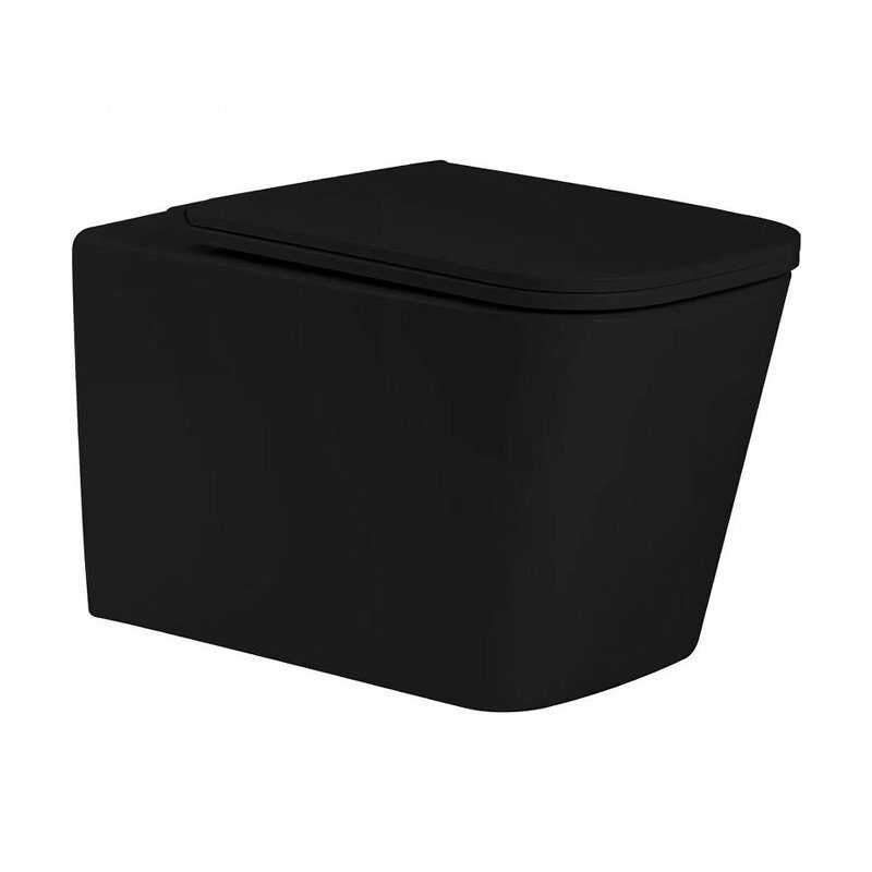 Изображение товара Унитаз подвесной безободковый SantiLine SL-5027MB черный матовый с системой Торнадо