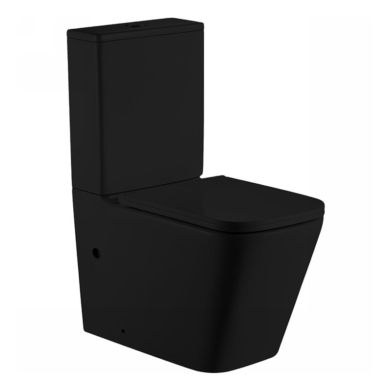 Изображение товара Унитаз SantiLine, безободковый, сиденье микролифт, смыв торнадо, цвет черный матовый, SL-5028MB