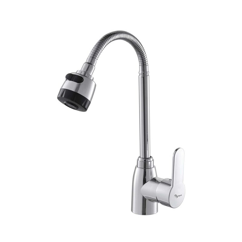 Изображение товара Пластиковый кухонный смеситель PLStart с гибким изливом, хромовый, модель PL4302