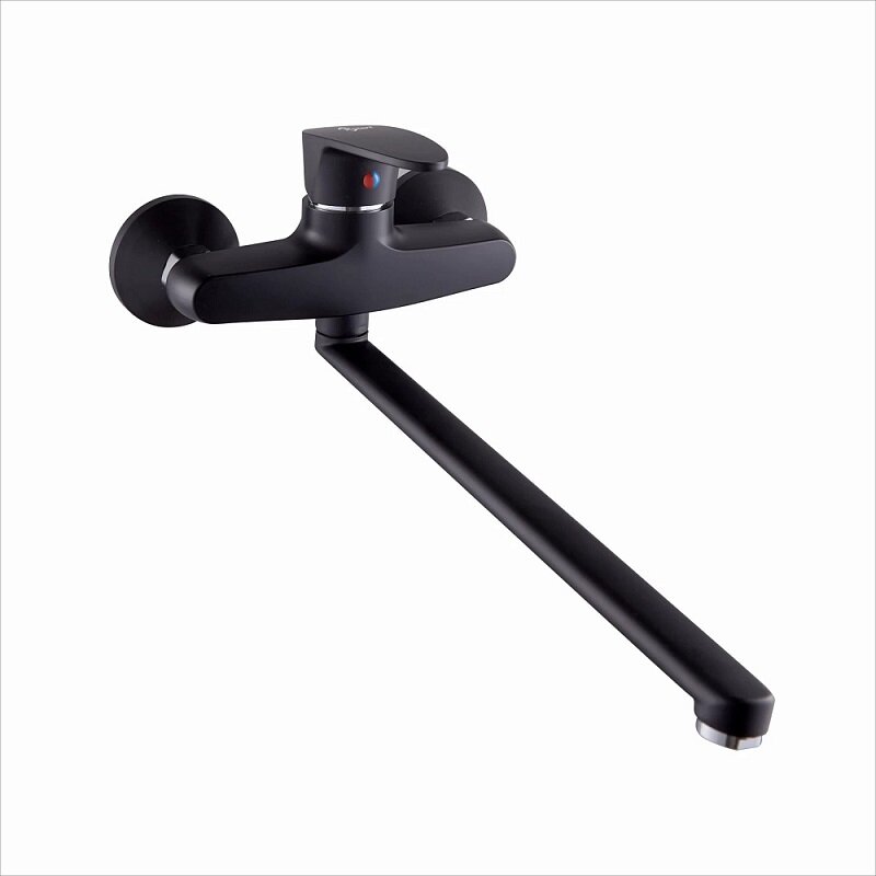 Изображение товара Пластиковый смеситель для кухни PLStart черный с поворотным изливом