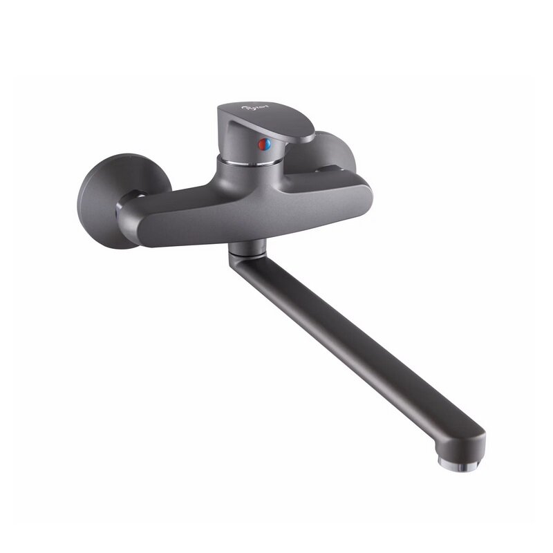 Изображение товара Пластиковый смеситель для кухни PLStart графит 320 мм поворотный излив