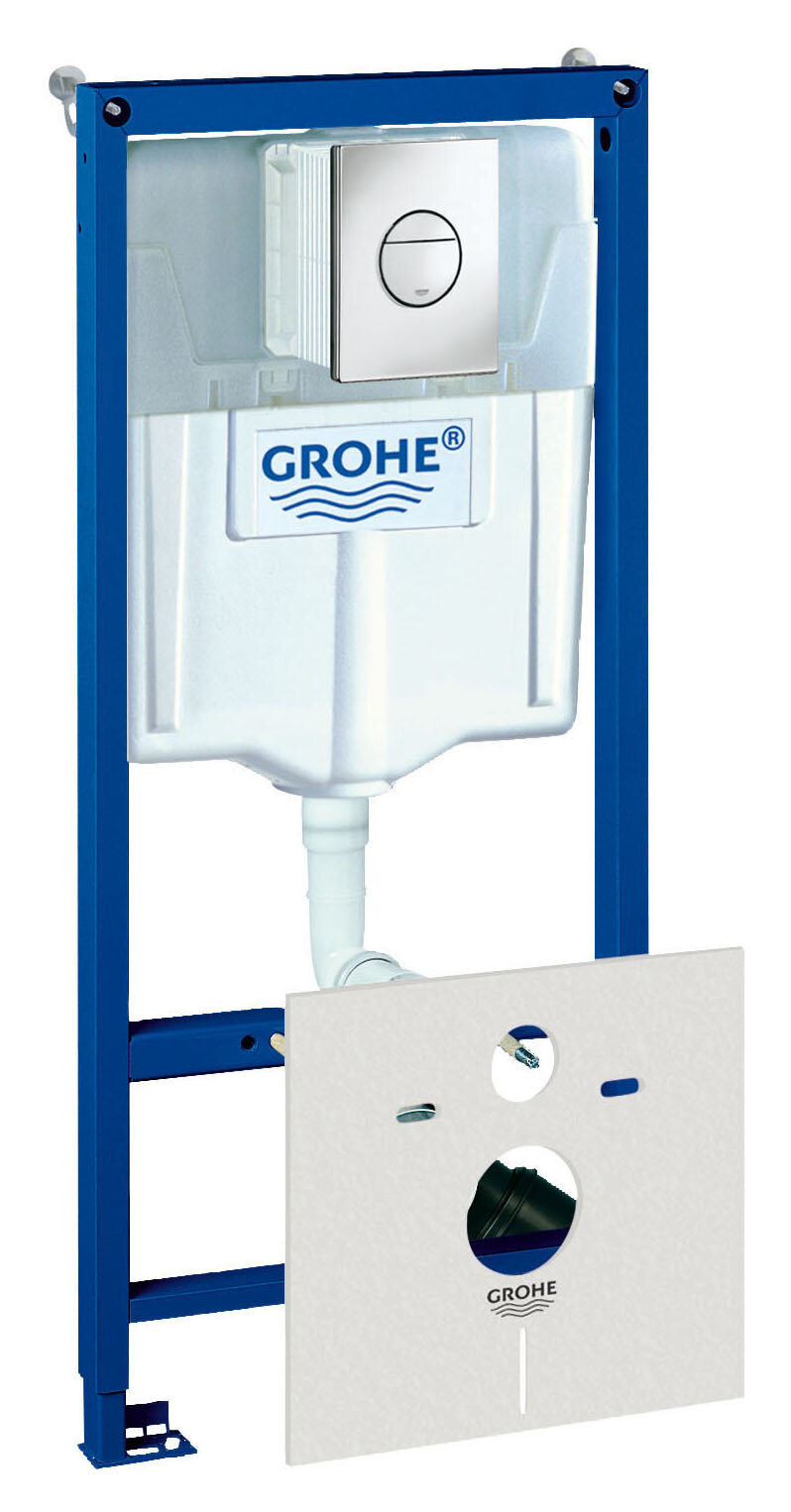 Изображение товара Инсталляция Grohe Rapid SL 38813001 для подвесного унитаза в комплекте с крепежом и кнопкой Изображение товара Инсталляция Grohe Rapid SL 38813001 для подвесного унитаза в комплекте с крепежом и кнопкой