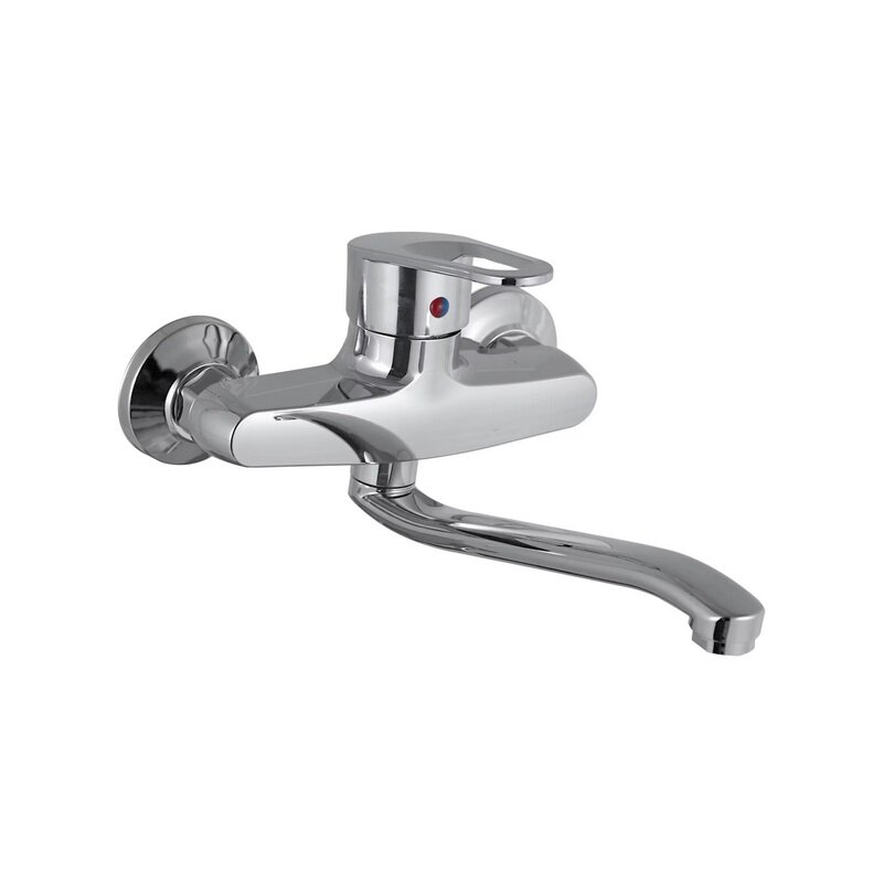 Изображение товара Пластиковый смеситель для кухонной мойки с поворотным изливом хром