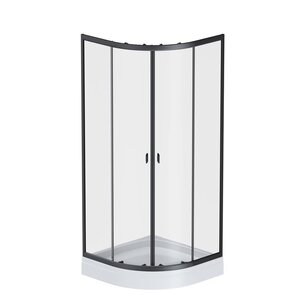 Изображение товара Душевой уголок Am.Pm X-Joy Twin Slide, 80 x 80 х 180 см, профиль черный матовый, стекло прозрачное, без поддона, W88G-205-080BT64