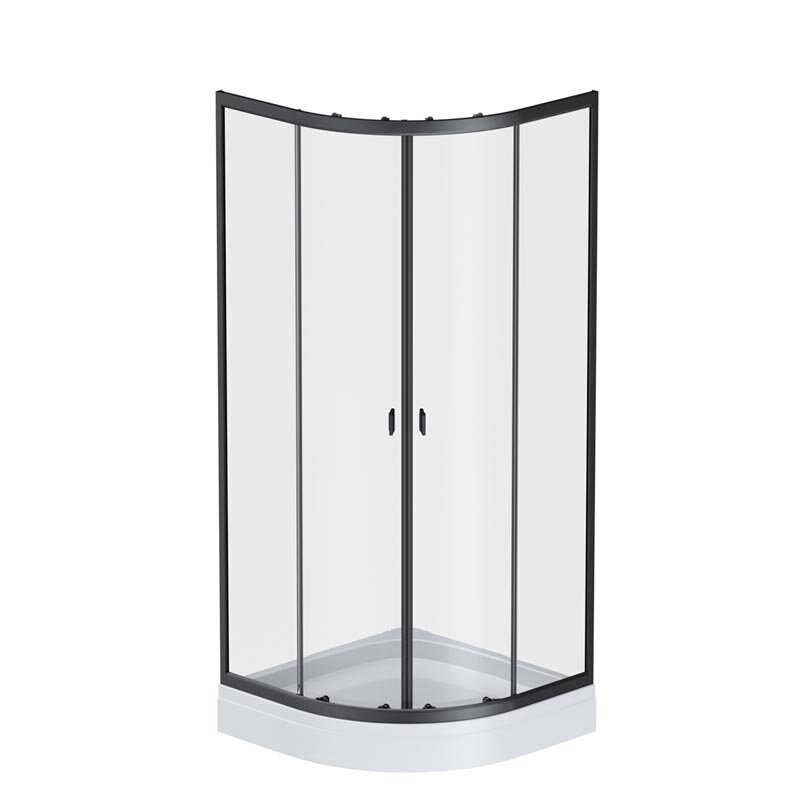 Изображение товара Душевой уголок Am.Pm X-Joy Twin Slide, 80 x 80 х 180 см, профиль черный матовый, стекло прозрачное, без поддона, W88G-205-080BT64