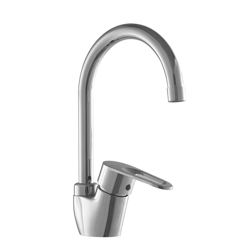 Изображение товара Смеситель PLStart PL4106 для кухонной мойки, хром, 1 отверстие, поворотный излив