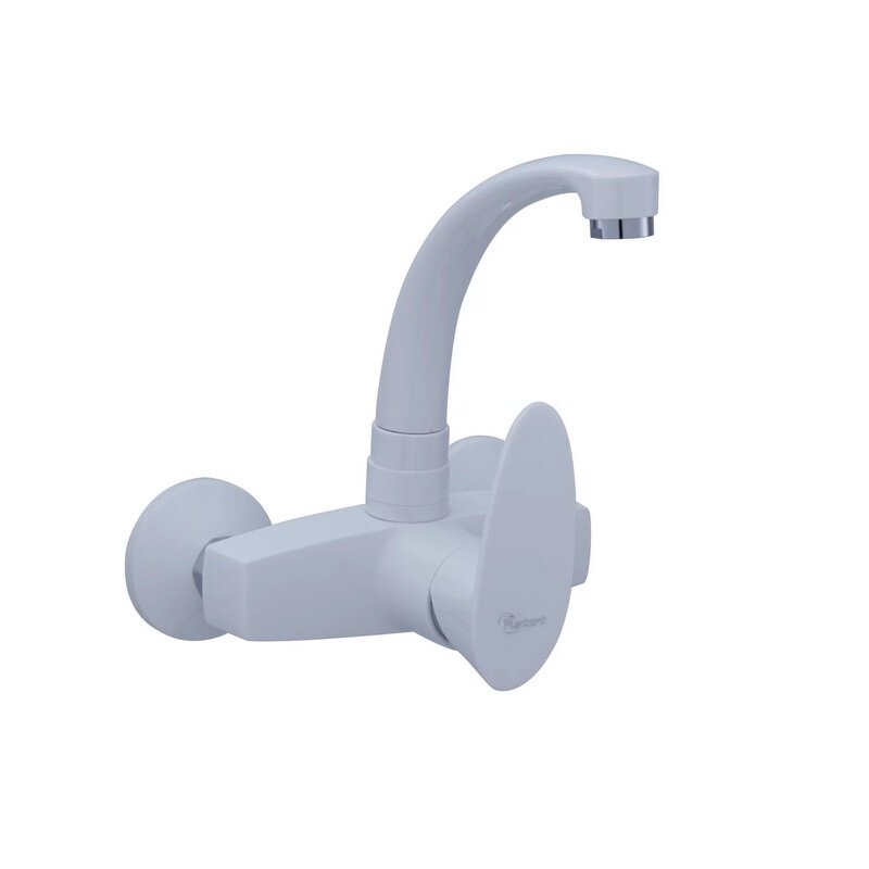 Изображение товара Пластиковый кухонный смеситель PLStart белый с поворотным изливом