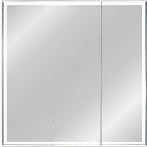 Изображение товара Зеркальный шкаф Style Line Квартет, 80 х 80 см, с LED-подсветкой и сенсорным выключателем, белый, СС-00002375